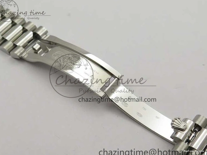 0417 SoftTouch Day-Date 40mm 228239 BP New Dial Version 904 SS Ice Blue T Crystal Markers Dial on SS President Bracelet A 2822